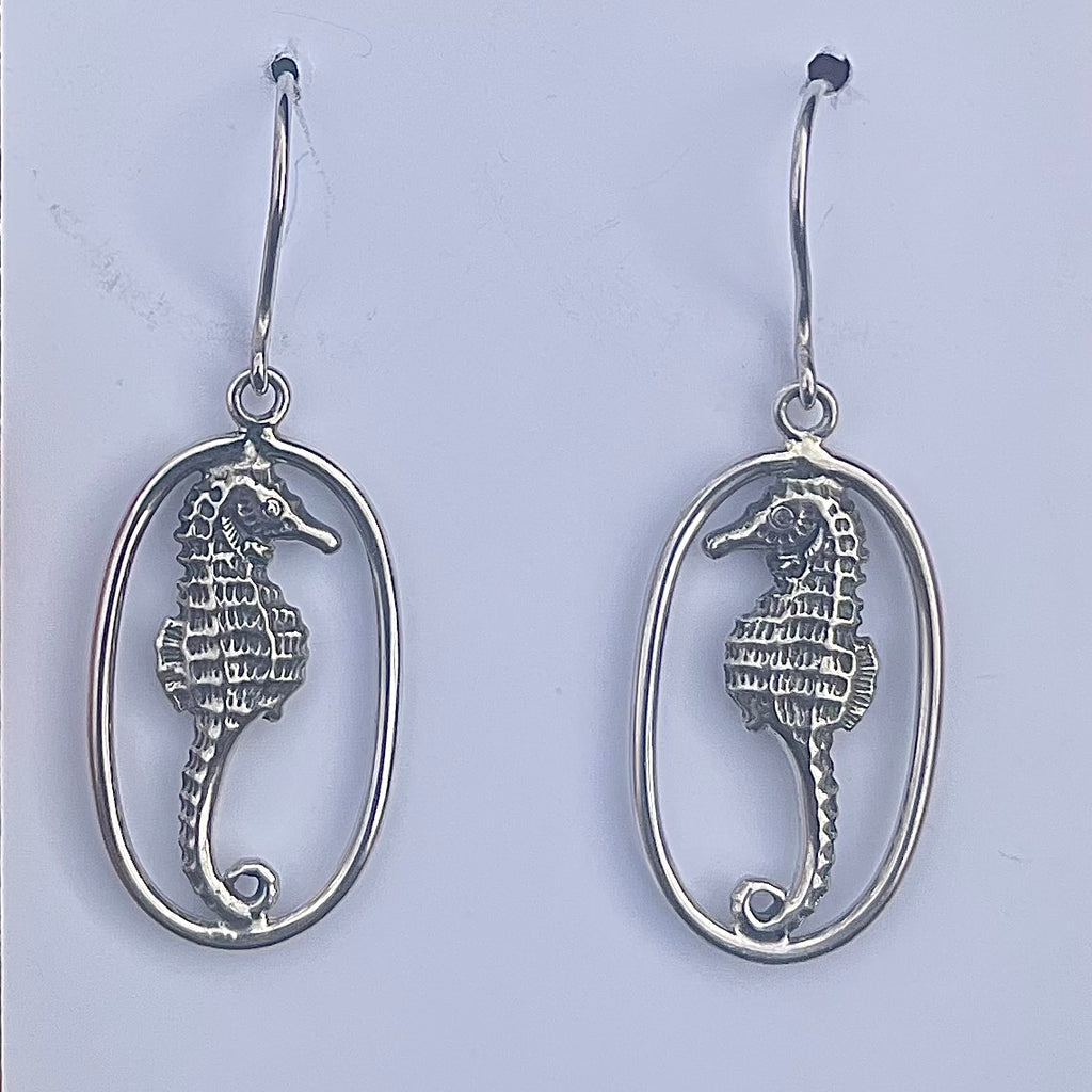 Seahorse Earrings | 925 Sterling Silver | 925 Sterling Silver | Goodluck Peaceful Ocean Feminine Masculine | Crystal Heart Melbourne Australia since 1986