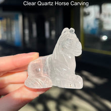 Load image into Gallery viewer, Spirit Horse Carving | Clear Quartz Rock Crystal | Shaman Symbol | Crystal Heart Melbourne Australia since 1986