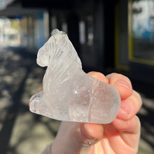 Load image into Gallery viewer, Spirit Horse Carving | Clear Quartz Rock Crystal | Shaman Symbol | Crystal Heart Melbourne Australia since 1986