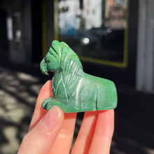Load image into Gallery viewer, Spirit Horse Carving | Green Jade | Clear Quartz | Rose Quartz | Shaman Symbol | Crystal Heart Melbourne Australia since 1986