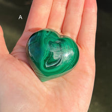Load image into Gallery viewer, Malachite Heart | Beautiful material from the Congo | Complex and fascinating swirls and rosettes | Pockets and caves sparkle with crystalline Malachite | Genuine Gems from Crystal Heart Melbourne Australia since 1986