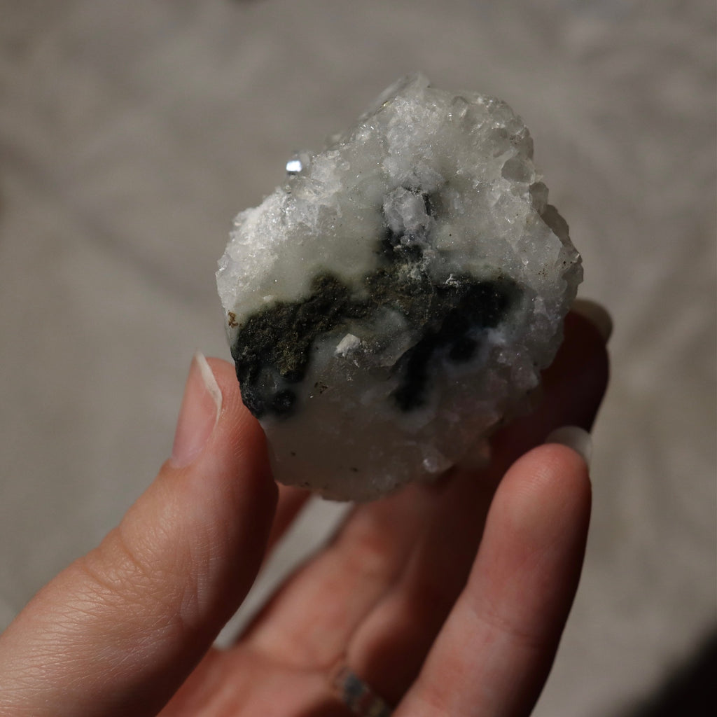 Apophyllite White Druzy Cluster | Translucent Cluster of authentic gemstone crystals | Open Heart Higher Wisdom | Genuine Gems from Crystal Heart Melbourne Australia since 1986