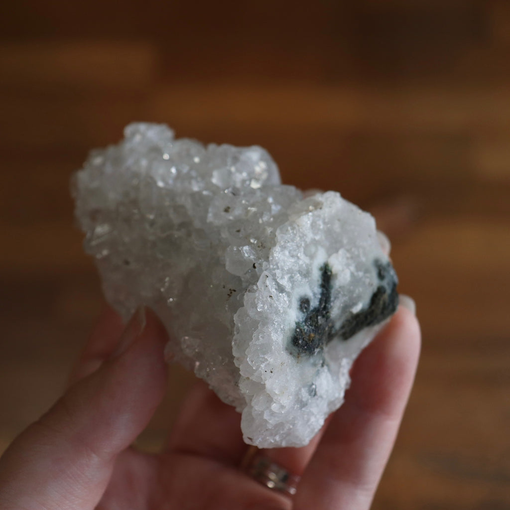 Apophyllite White Druzy Cluster | Translucent Cluster of authentic gemstone crystals | Open Heart Higher Wisdom | Genuine Gems from Crystal Heart Melbourne Australia since 1986