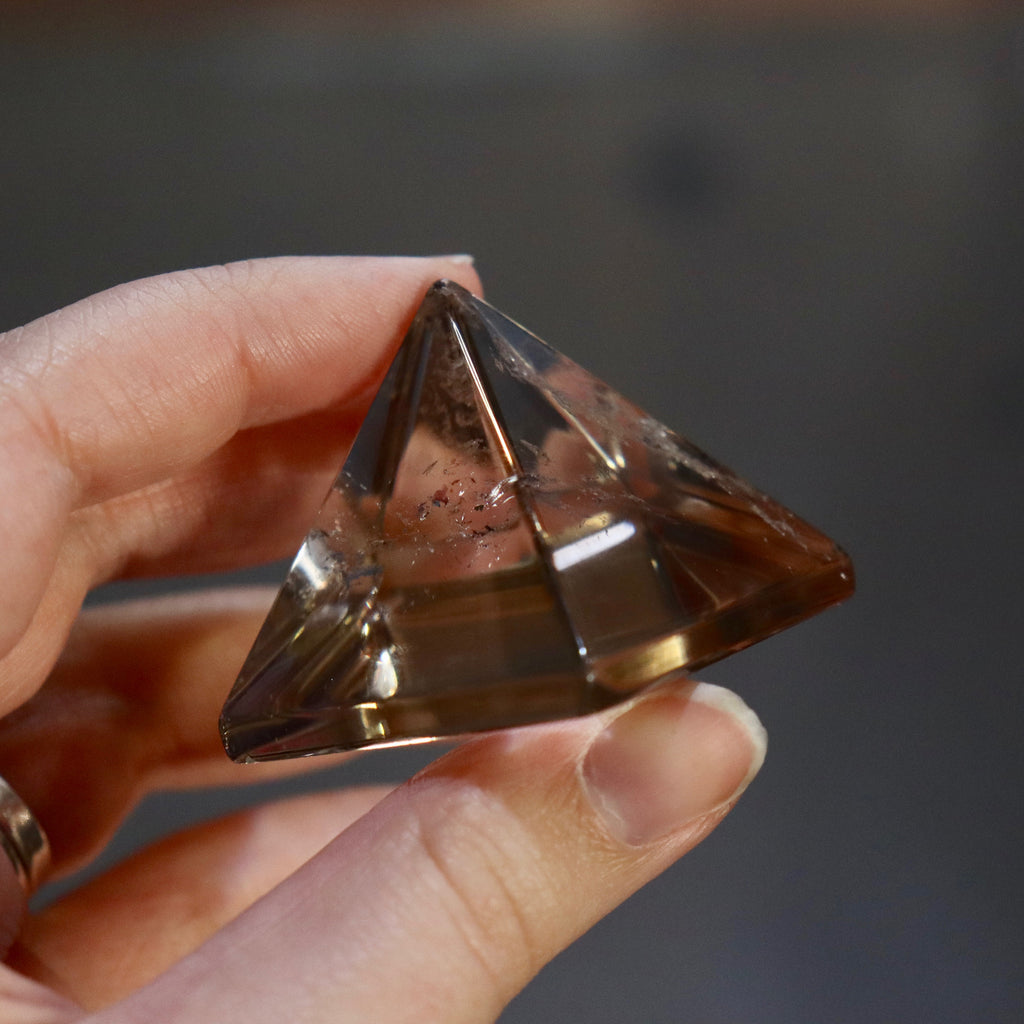 Smokey Quartz Crystal | Pyramid | Polished | Genuine Gems from Crystal Heart Melbourne Australia since 1986