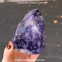 Load image into Gallery viewer, Lepidolite Flame | pink/lilac Lithium Silicate sparkling with specks of Mica | Stone of the Spiritual Warrior | Turn stress into power | Genuine Gems from Crystal Heart Melbourne Australia since 1986