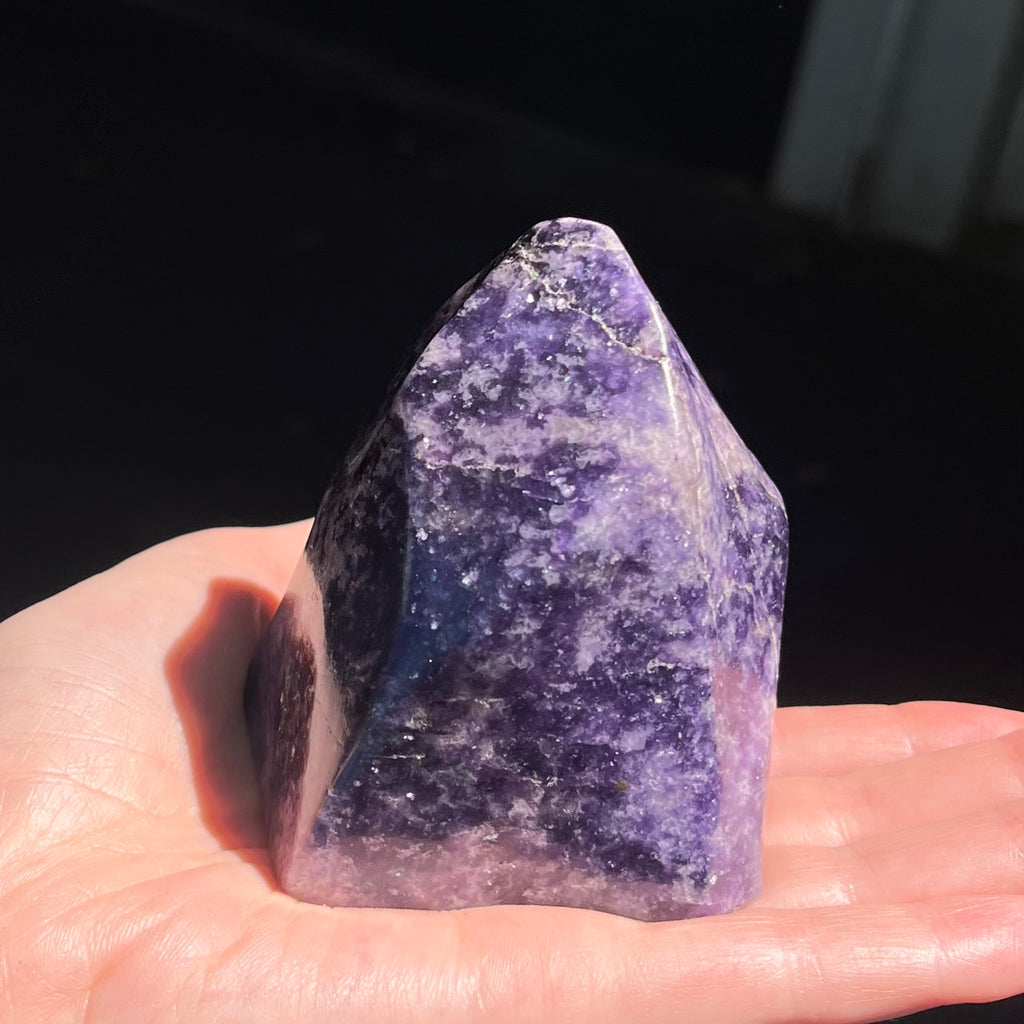 Lepidolite Flame | pink/lilac Lithium Silicate sparkling with specks of Mica | Stone of the Spiritual Warrior | Turn stress into power | Genuine Gems from Crystal Heart Melbourne Australia since 1986'