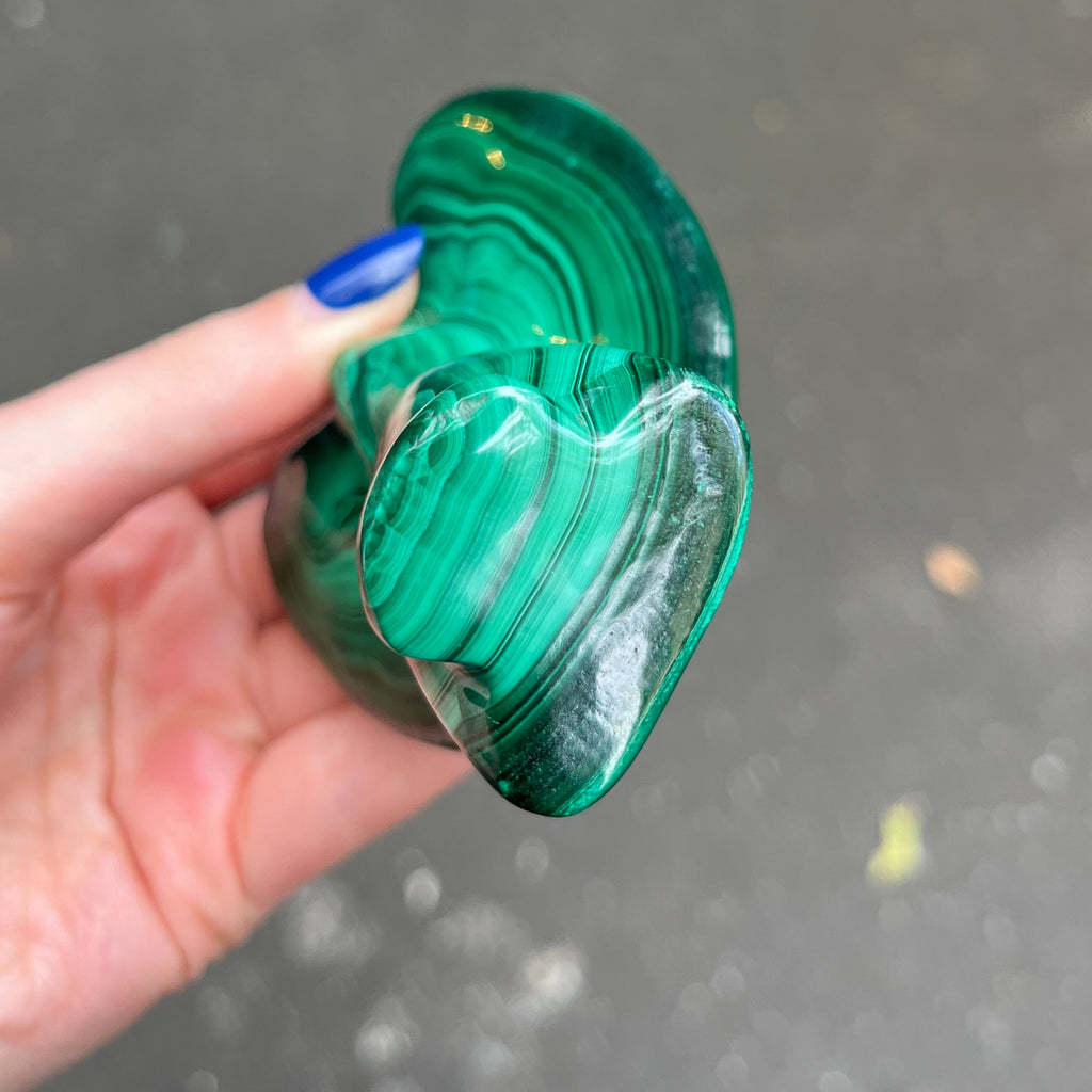 Malachite Angel Carving | Beautiful material from the Congo | Complex and fascinating swirls and rosettes | Pockets and caves sparkle with crystalline Malachite | Genuine Gems from Crystal Heart Melbourne Australia since 1986