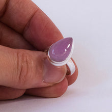 Load image into Gallery viewer, Kunzite Ring | Oval Cabochon | Good colour reasonable Translucency | 925 Sterling Silver | Bezel Set | US Size 6 | Wisdom of the Heart | Taurus Scorpio Leo | Genuine Gems from Crystal heart Melbourne Australia since 1986  