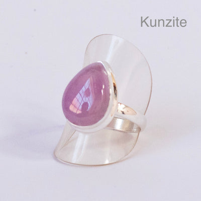 Kunzite Ring | Oval Cabochon | Good colour reasonable Translucency | 925 Sterling Silver | Bezel Set | US Size 7 | AUS Size N1/2 | Wisdom of the Heart | Taurus Scorpio Leo | Genuine Gems from Crystal heart Melbourne Australia since 1986