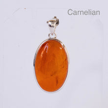 Load image into Gallery viewer, Carnelian Cabochon Pendant | Stepped 925 Sterling Silver Setting | Consistent colour and translucency | Creativity Focus | Cancer Leo Taurus | Genuine Gems from Crystal Heart Melbourne Australia since 1986 | AKA Cornelian or Sard 