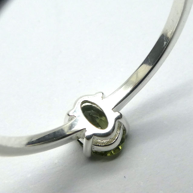 Moldavite Ring | Faceted Oval | Dainty Solitaire Style |  925 Sterling Silver | Open back | US Size 6, 7, 7.75, 8 | Green Obsidian |  CZ Republic | Intense Personal Heart Transformation | Scorpio Stone | Genuine Gems from Crystal Heart Melbourne Australia since 1986