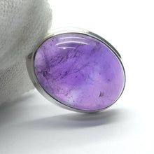 Load image into Gallery viewer, Amethyst Pendant | Oval Cabochon | Lovely Deep Purple | Veils within |  925 Sterling Silver | Bezel set | Open Back | Genuine Gems from Crystal Heart Melbourne Australia since 1986