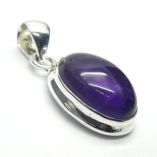 Load image into Gallery viewer, Amethyst Pendant | Oval Cabochon | Lovely Deep Purple | Veils within |  925 Sterling Silver | Bezel set | Open Back | Genuine Gems from Crystal Heart Melbourne Australia since 1986