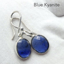 Load image into Gallery viewer, Blue Kyanite Earrings, Gemmy Faceted Ovals, 925 Silver g2