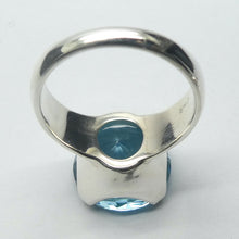 Load image into Gallery viewer, Blue Topaz Ring, Cushion Cut, US Size 7, 8 or 9, 925 Silver g1
