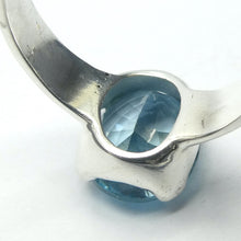 Load image into Gallery viewer, Blue Topaz Ring, Faceted Oval, US Size 6 to 9,   925 Silver g3