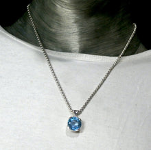 Load image into Gallery viewer, Blue Topaz Pendant | Large Flawless Sky Blue | Deep Faceted Round | 925 Sterling Silver | Hinged and Shaped Bail | Genuine Gems from Crystal Heart Melbourne Australia since 1986