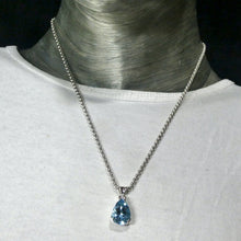 Load image into Gallery viewer, Blue Topaz Pendant, Faceted Teardrop, 925 Silver g4