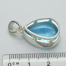 Load image into Gallery viewer, Blue Topaz Pendant | Large Flawless Sky Blue | Deep Faceted Teardrop | 925 Sterling Silver | Hinged and Shaped Bail | Genuine Gems from Crystal Heart Melbourne Australia since 1986