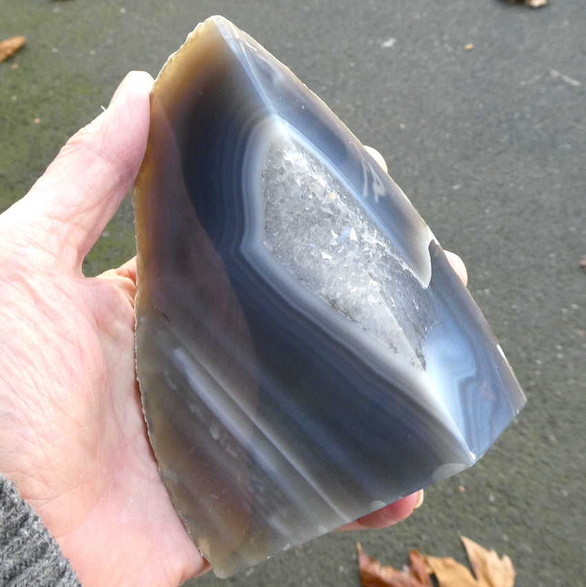 Natural Agate Bookends | Hollow centre with Quartz Crystals | Genuine Gems from Crystal Heart Melbourne Australia since 1986