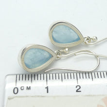 Load image into Gallery viewer, Aquamarine Earrings | Cabochon Teardrops | Bright 925 Sterling Silver Bezel Setting | Emotional uplifts calm and strength | Genuine Gemstones from Crystal Heart Melbourne Australia since 1986