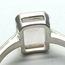 Load image into Gallery viewer, Rose Quartz Gemstone Ring | Faceted Emerald Cut | Super Clear Madagascar Material | 925 Sterling Silver | US Size 6, 7, 7,5, 8.5 | Star Stone Taurus Libra  | Genuine Gemstones from Crystal Heart Melbourne since 1986 