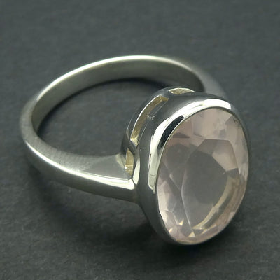 Rose Quartz Gemstone Ring | Faceted Large Oval | Super Clear Madagascar Material | 925 Sterling Silver | US Size 5.5 | 6.5 |  7.5 | 8.5 |  Star Stone Taurus Libra  | Genuine Gemstones from Crystal Heart Melbourne since 1986