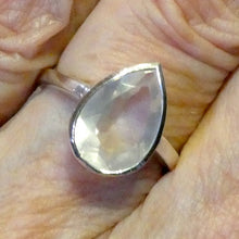 Load image into Gallery viewer, Rose Quartz Gemstone Ring | Faceted Teardrop | Super Clear Madagascar Material | 925 Sterling Silver | US Size 6 | 7|  8 | 9 |  Star Stone Taurus Libra  | Genuine Gemstones from Crystal Heart Melbourne since 1986 