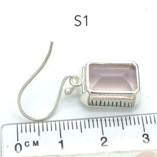 Load image into Gallery viewer, Rose Quartz Gemstone Earring | Faceted Emerald Cut | Super Clear Madagascar Material | 925 Sterling Silver | Star Stone Taurus Libra  | Genuine Gemstones from Crystal Heart Melbourne since 1986 
