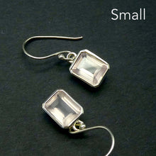 Load image into Gallery viewer, Rose Quartz Gemstone Earring | Faceted Emerald Cut | Super Clear Madagascar Material | 925 Sterling Silver | Star Stone Taurus Libra  | Genuine Gemstones from Crystal Heart Melbourne since 1986 