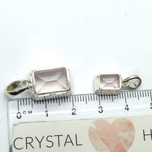 Load image into Gallery viewer, Rose Quartz Gemstone Pendant | Faceted Emerald Cut | Super Clear Madagascar Material | 925 Sterling Silver | Star Stone Taurus Libra  | Genuine Gemstones from Crystal Heart Melbourne since 1986 