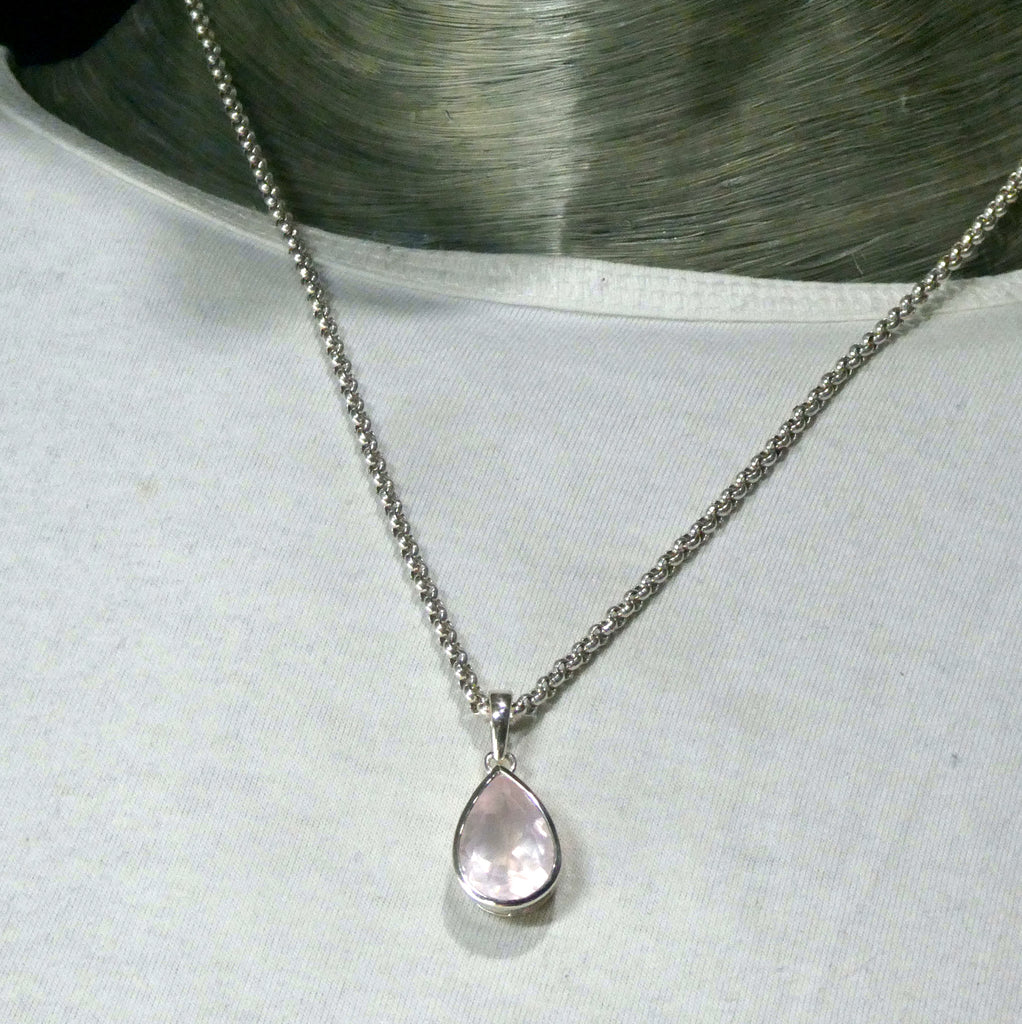 Rose Quartz Gemstone Pendant | Faceted Emerald Cut | Super Clear Madagascar Material | 925 Sterling Silver | Star Stone Taurus Libra  | Genuine Gemstones from Crystal Heart Melbourne since 1986 