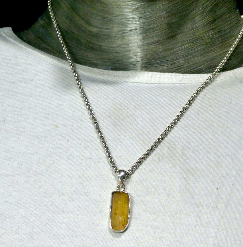 Golden Topaz Pendant | Raw Gem Quality Crystal | Simple Open Back Bezel Setting | 925 Sterling Silver | Scorpio Stone | Warm fulfilling healing energy | Emotional independence | Manifestation | Genuine Gems from Crystal Heart Melbourne since 1986