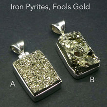 Load image into Gallery viewer, Peruvian Pyrites Cluster Pendant | AKA Fools Gold | 925 Silver | Well formed Golden Natural Crystals | Heart Shield Protection | Prosperity | Practical Intuition | Genuine Gemstones from Crystal Heart Melbourne since 1986