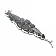 Load image into Gallery viewer, Sugilite Bracelet | 13 large Freeform Cabochons | 925 Sterling Silver | Genuine S. African Natural Stone | Activate Spiritual Vision | Genuine Gems from Crystal Heart Melbourne Australia since 1986 | AKA Allura or Royal Azel
