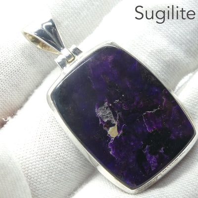 Sugilite Pendant | Rich Purple Oblong Cabochon | 925 Sterling Silver | Genuine S. African Natural Stone | Activate Spiritual Vision | Genuine Gems from Crystal Heart Melbourne Australia since 1986 | AKA Allura or Royal Azel