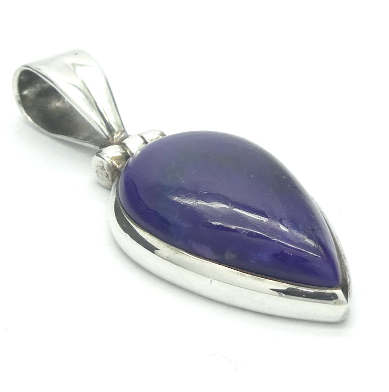 Sugilite Pendant | Rich Purple Teardop Cabochon | 925 Sterling Silver | Genuine S. African Natural Stone | Activate Spiritual Vision | Genuine Gems from Crystal Heart Melbourne Australia since 1986 | AKA Allura or Royal Azel