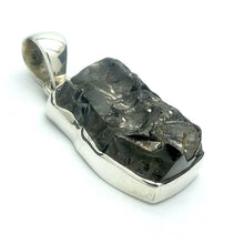 Load image into Gallery viewer, Noble Shungite Pendant, Unpolished Oblong, 925 Silver, r1