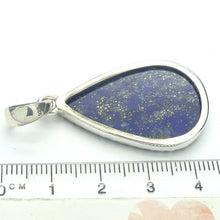 Load image into Gallery viewer, Lapis Lazuli Pendant | Teardrop Cabochon | Perfect Blue Consistent Colour |  Golden flecks of Pyrites | Bezel Set  925 Sterling Silver | Open Back | Messenger of the Gods | Meditation | Inner Truth | Genuine Gems from Crystal Heart Melbourne Australia since 1986