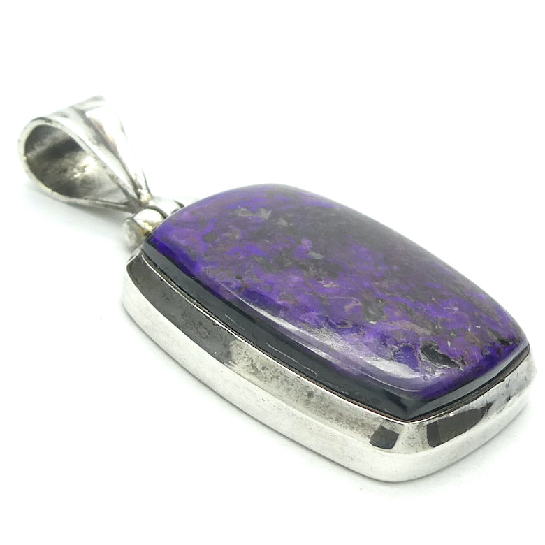 Sugilite Pendant | Rich Purple Oblong Cabochon | 925 Sterling Silver | Genuine S. African Natural Stone | Activate Spiritual Vision | Genuine Gems from Crystal Heart Melbourne Australia since 1986 | AKA Allura or Royal Azel