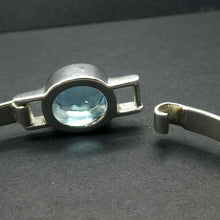 Load image into Gallery viewer, Blue Topaz Bracelet Bangle  | large Faceted Oval | bezel set | Open Back | Genuine Gemstones from Crystal Heart Melbourne Australia since 1986