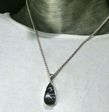 Load image into Gallery viewer, Noble Shungite Pendant | Raw Unpolished Teardrop | 925 Sterling Silver | Major Healing Stone | Fullerenes and Buckyballs | Purify Water | Channel Calm Healing Universal Energy | Protect from EMFs | Genuine Gems from Crystal Heart Melbourne Australia since 1986