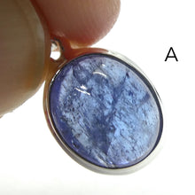 Load image into Gallery viewer, Tanzanite Gemstone Pendant  | Small Oval Cabochon | Bezel Set | Open Back | Nice blue violet | Good Transparency | Fascinating Veils | inclusions | 925 Sterling Silver | Achieve your spiritual potential  | Genuine Gems from Crystal Heart Melbourne since 1986