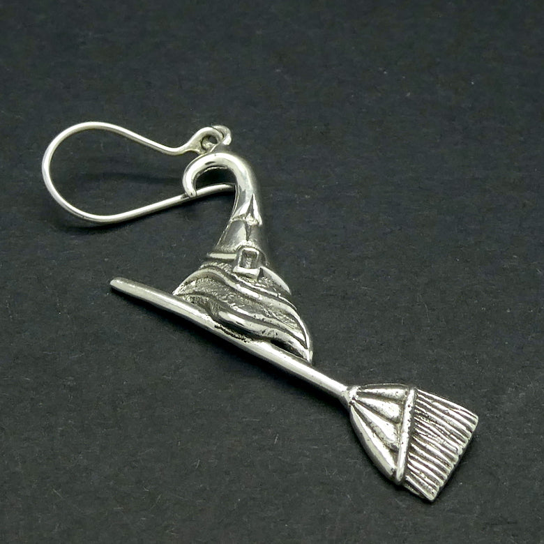 Harry Potter Earrings | Sorting Hat on Broomstick | 925 Sterling Silver  | Crystal Heart Melbourne Australia since 1986