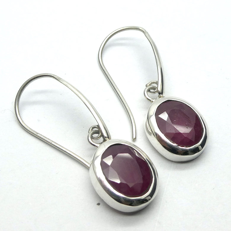 Ruby Earrings | Faceted Ovals 11 x 13 mm | 925 Sterling Silver | Leo Star Stone | Genuine Gems from Crystal Heart Melbourne Australia since 1986