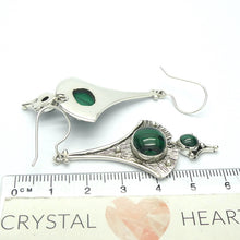 Load image into Gallery viewer, Malachite Earring | Oval Cabochon | 925 Sterling Silver | Quality Ethnic Style setting | Empower the Feminine Goddess | Detox | Empower | Capricorn Scorpio | Genuine Gems from Crystal Heart Melbourne Australia since 1986