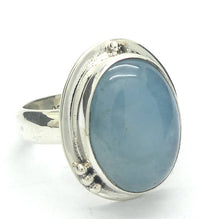 Load image into Gallery viewer, Aquamarine Ring | Oval Cabochon | 925 Sterling Silver | US Size 7 | AUS Size N1/2 | Genuine Gems from Crystal Heart Melbourne Australia since 1986