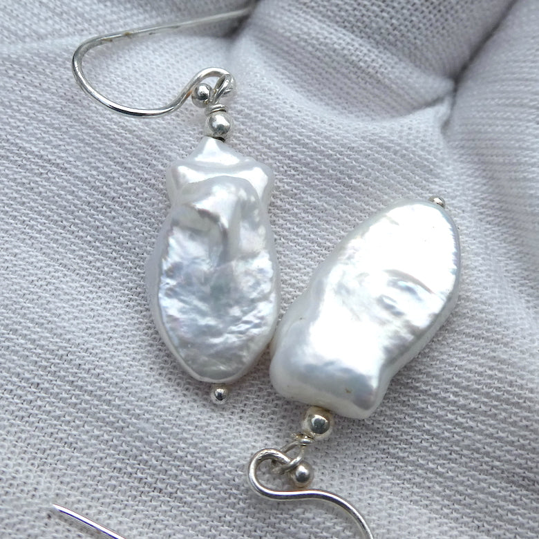 Freshwater Baroque Pearl Earrings | 925 Sterling Silver | Lovely Lustre | Genuine Gems from Crystal Heart Melbourne Australia since 1986