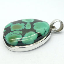 Load image into Gallery viewer, Tibetan Turquoise Pendant | 925 Sterling Silver | Oval Cabochon | Powerful Black veins | Sky Blue Gemstone with slight hint of Green | Sagittarius Scorpio Pisces | Genuine Gems from Crystal Heart Melbourne since 1986