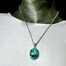 Load image into Gallery viewer, Turquoise Pendant, Tibetan, Cabochon Oval, 925 Sterling Silver